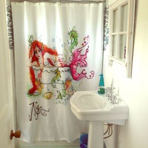 Mermaid in a Tub Shower Curtain